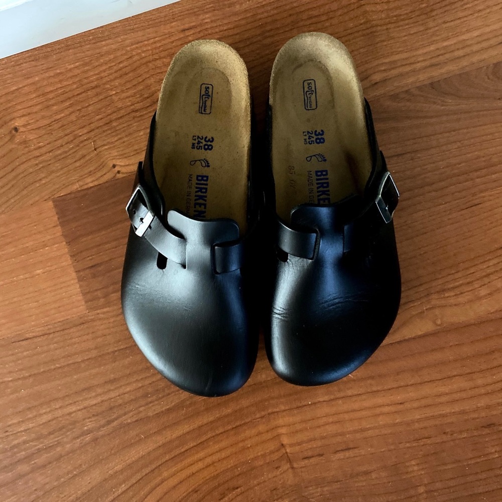 COPY - Birkenstock black leather clog